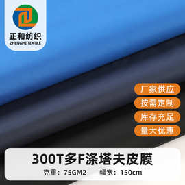 300T多F涤塔夫皮膜面料 高密抗风防水外套冲锋衣棉服羽绒服布料