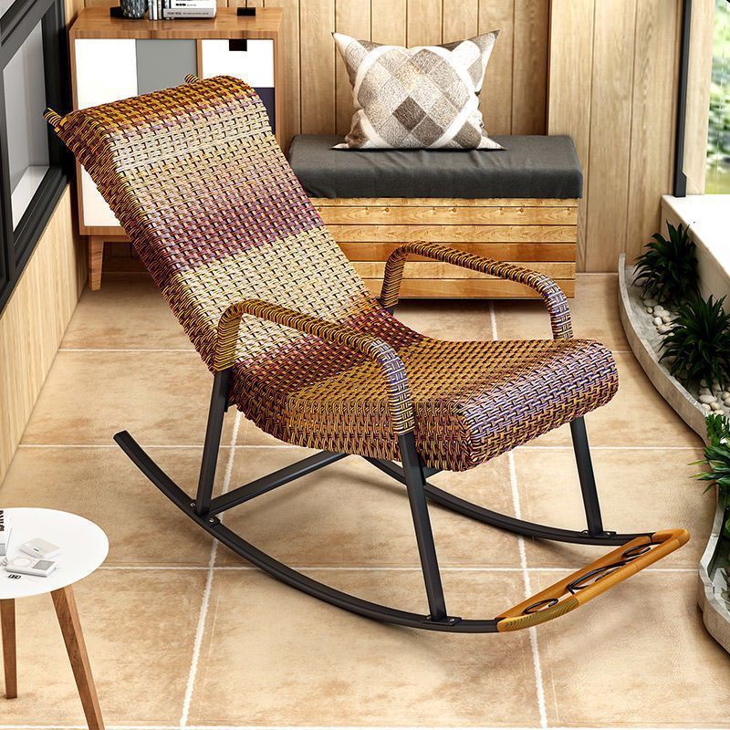 Rocking Chair Rattan Chair Leisure Adult Lounge Chair Nap Leisure Living Room Elderly Rocking Lunch Break Lazy Balcony Chair Home