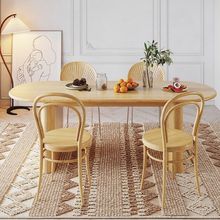 餐桌轻奢小户型家用实木饭桌北欧现代简约长方形洽谈桌设计师桌台