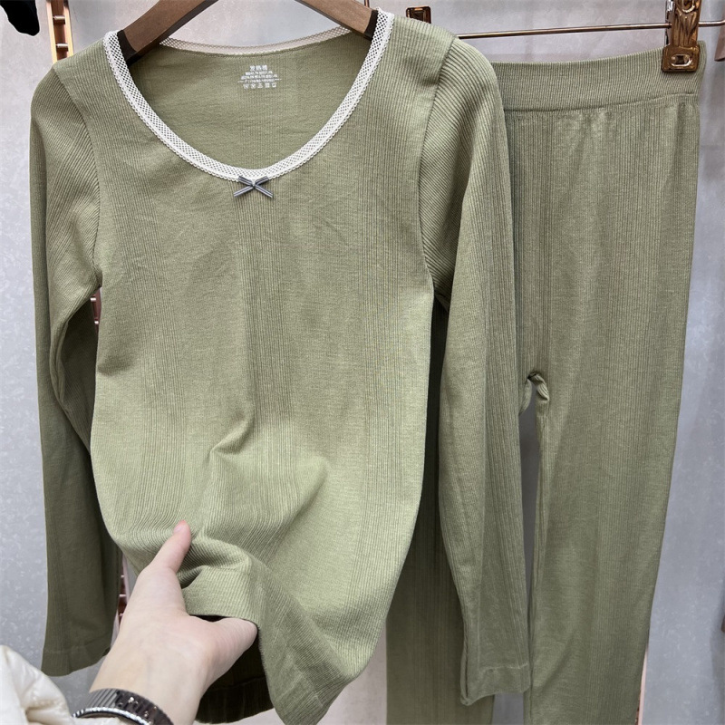 가열면 바디 셰이핑 여성 가을 ??옷 가을 바지 정장 실 홈 슬리밍 열 속옷 레이스 투피스 정장 유행