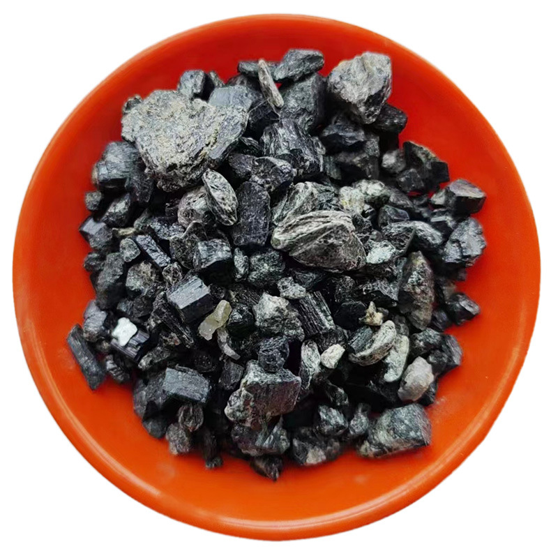 厂家供应电气石颗粒 汗蒸房用黑色晶体电气石 涂料填充电气石粉