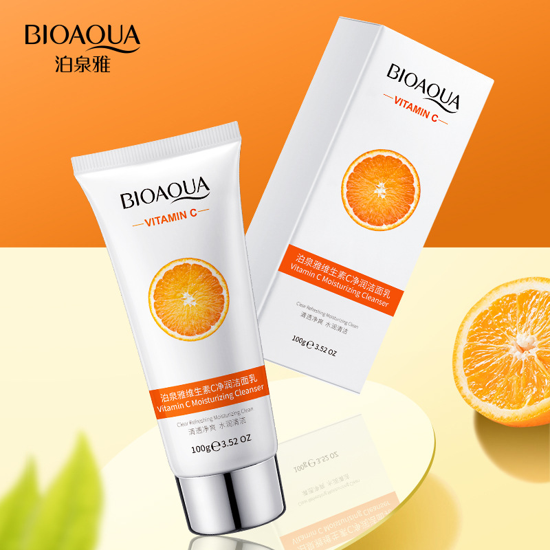 Boquanya vitamina C loción de limpieza espuma densa limpieza profunda aceite suciedad hidratante cuidado de la piel limpiador facial
