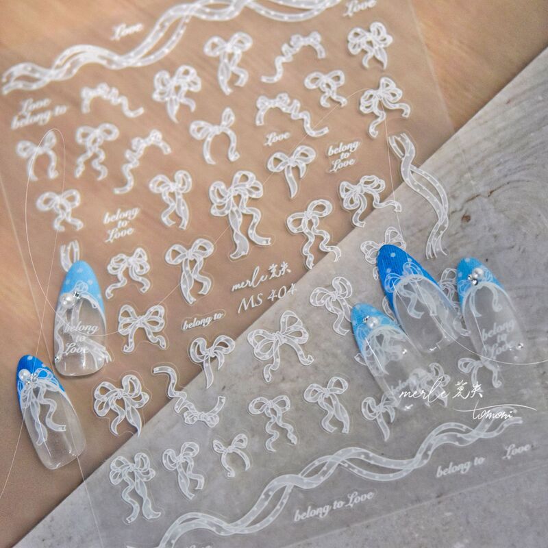tomoni thin tough nail stickers do not lose cooperation cute nail stickers wholesale fairy White Butterfly MS402 tomoni thin tough nail stickers do not lose cooperation cute nail stickers wholesale fairy White Butterfly MS402