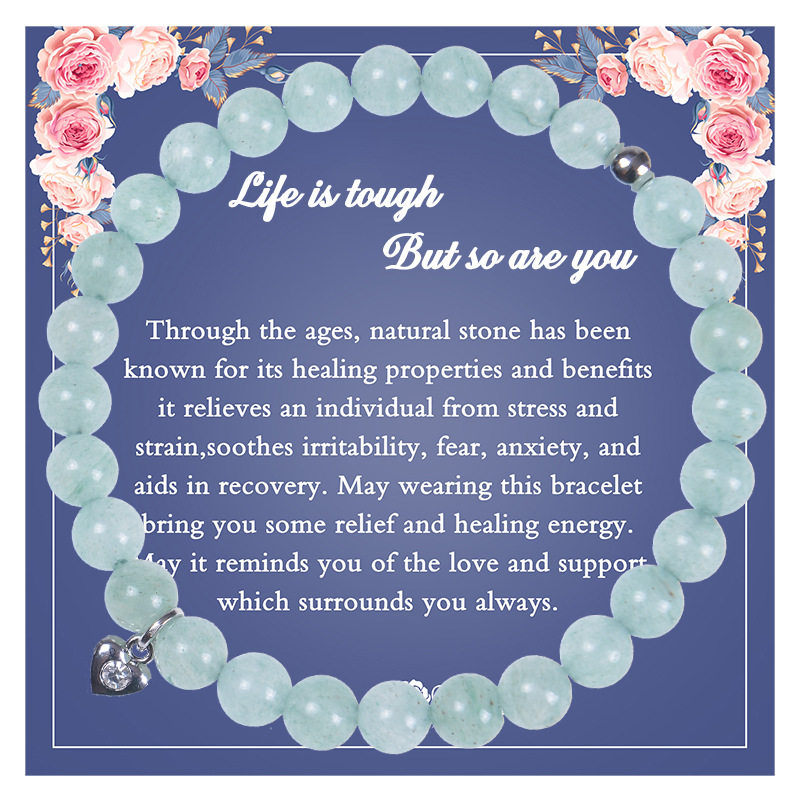 Fashion Heart Shape natural stone Agate Beaded Bracelets 1 Piece