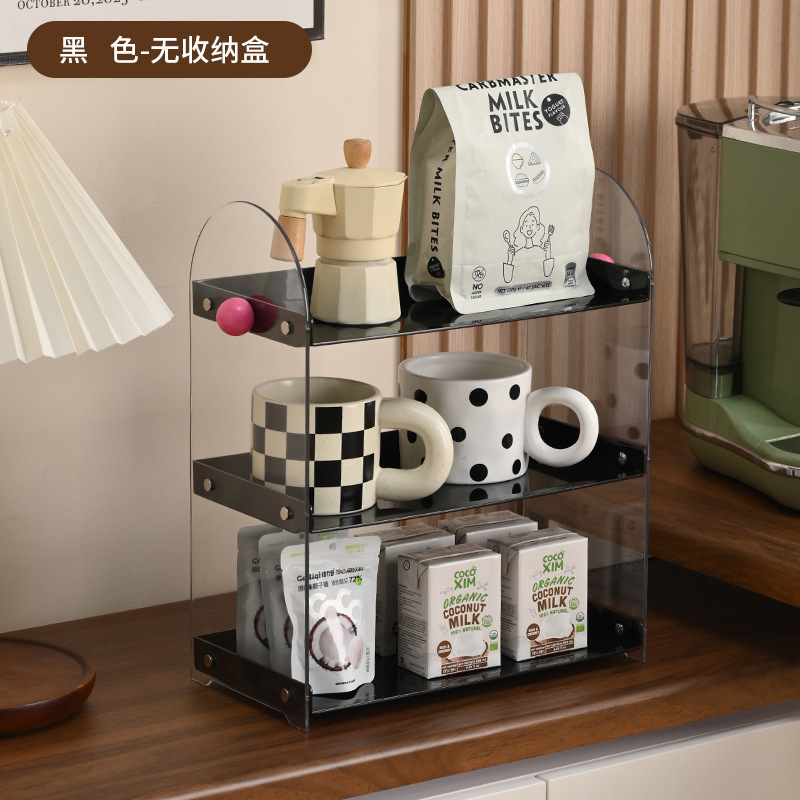 コーヒーマシンバーオフィスデスクトップティーバッグ収納ラック収納ボックス収納多層ホームリビングルーム収納ラック|undefined