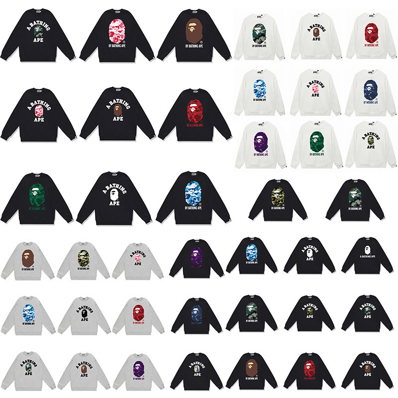 Foreign trade cross-border trendy brand pabe camouflage sweatshirt for men, autumn and winter long-sleeve letter print loose round-neck pullover top