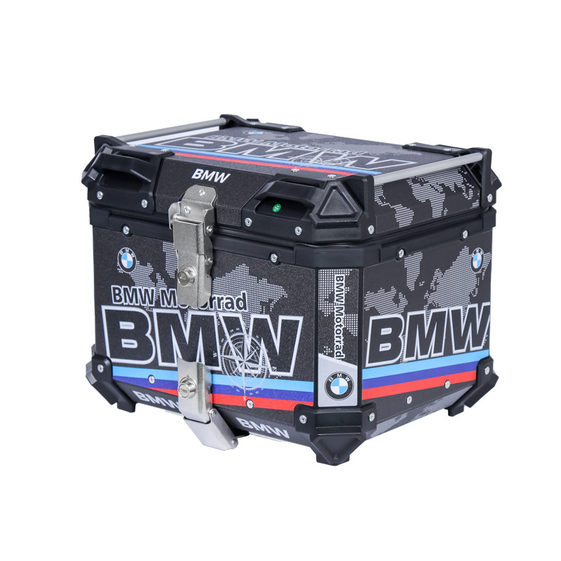 38L Right Exhaust Side Box Motorcycle Universal Aluminum Alloy 45L Tail Box Waterproof Three-Box Anti-Theft Travel Storage Box