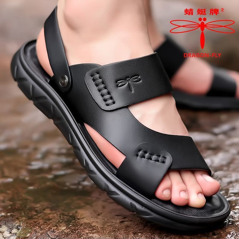 Dragonfly Brand Men's Sandals 2025 New Summer Outer Wearing Genuine Leather Soaking High-end Driver Soft Leather Dual-Use Slippers Dragonfly Brand Men's Sandals 2025 New Summer Outer Wearing Genuine Leather Soaking High-end Driver Soft Leather Dual-Use Slippers