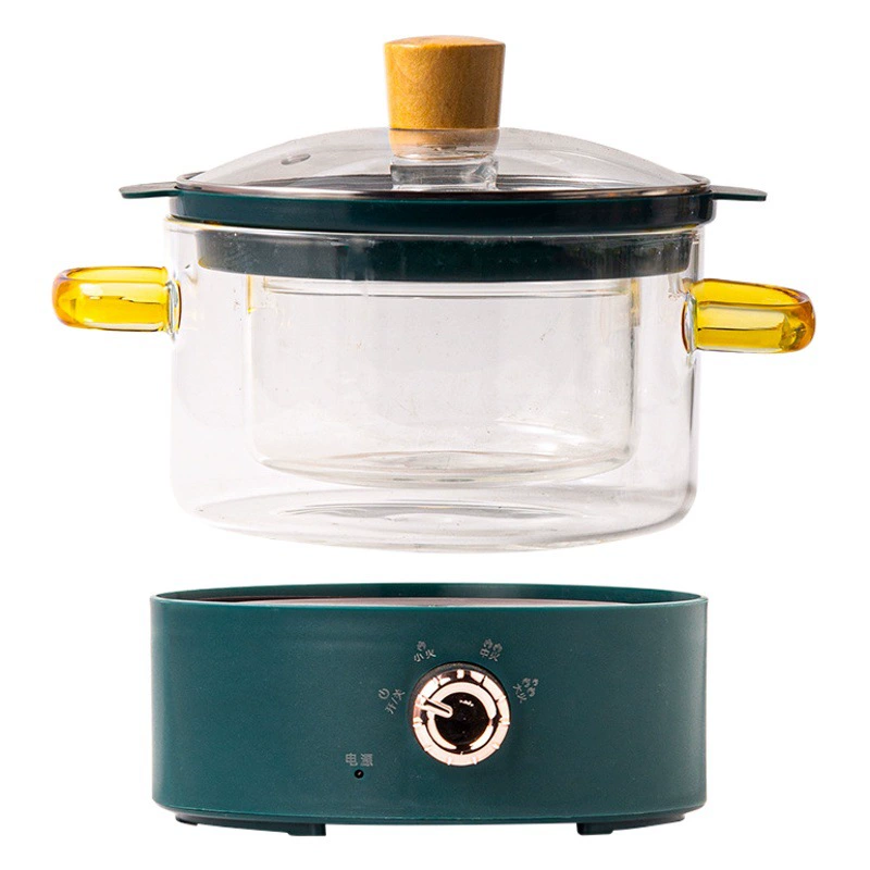 Электрическая стеклянная кастрюля-мультиварка H от производителя оптом: для приготовления лапши, здорового питания, тушения, заваривания чая, с функцией умного таймера