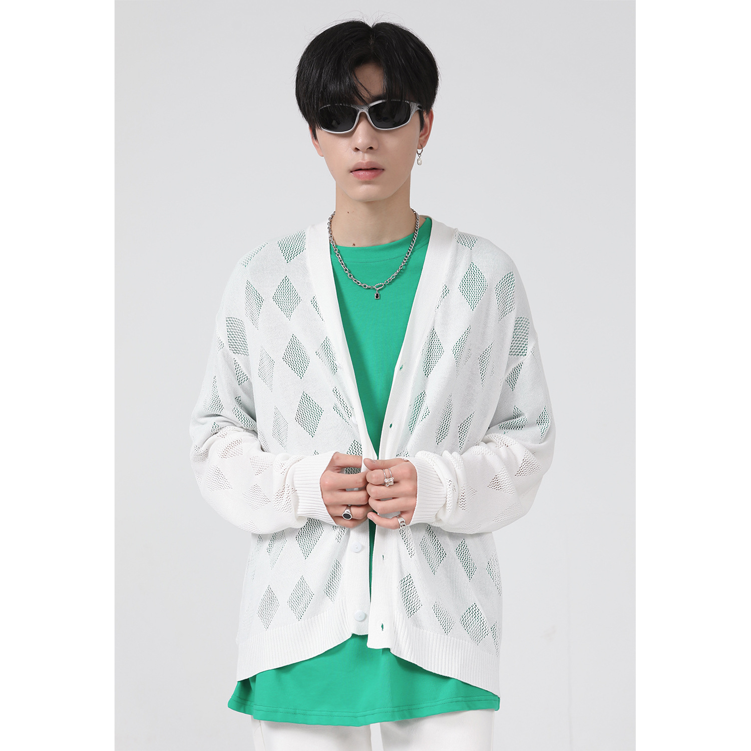 Mtlclothes ropa de Hombre | 2022 verano nuevo estilo coreano ligero rombo suelta ins moda marca punto para hombres