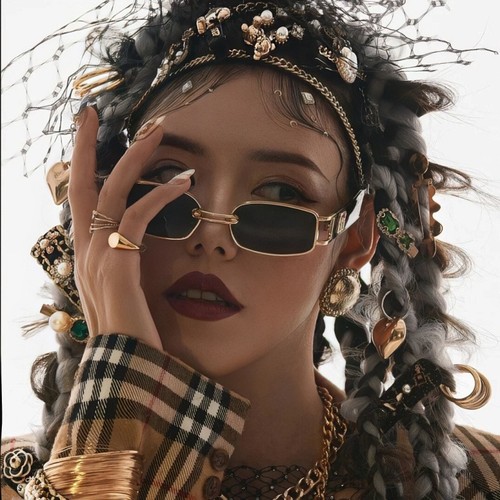 Ins cross-border trendy new style personal small-frame celebrity sunglasses for men and women party and karaoke cool glasses