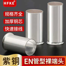 EN0.5-95平方管形接线裸端头针形铜管喇叭口线鼻子ZT冷压接线端子