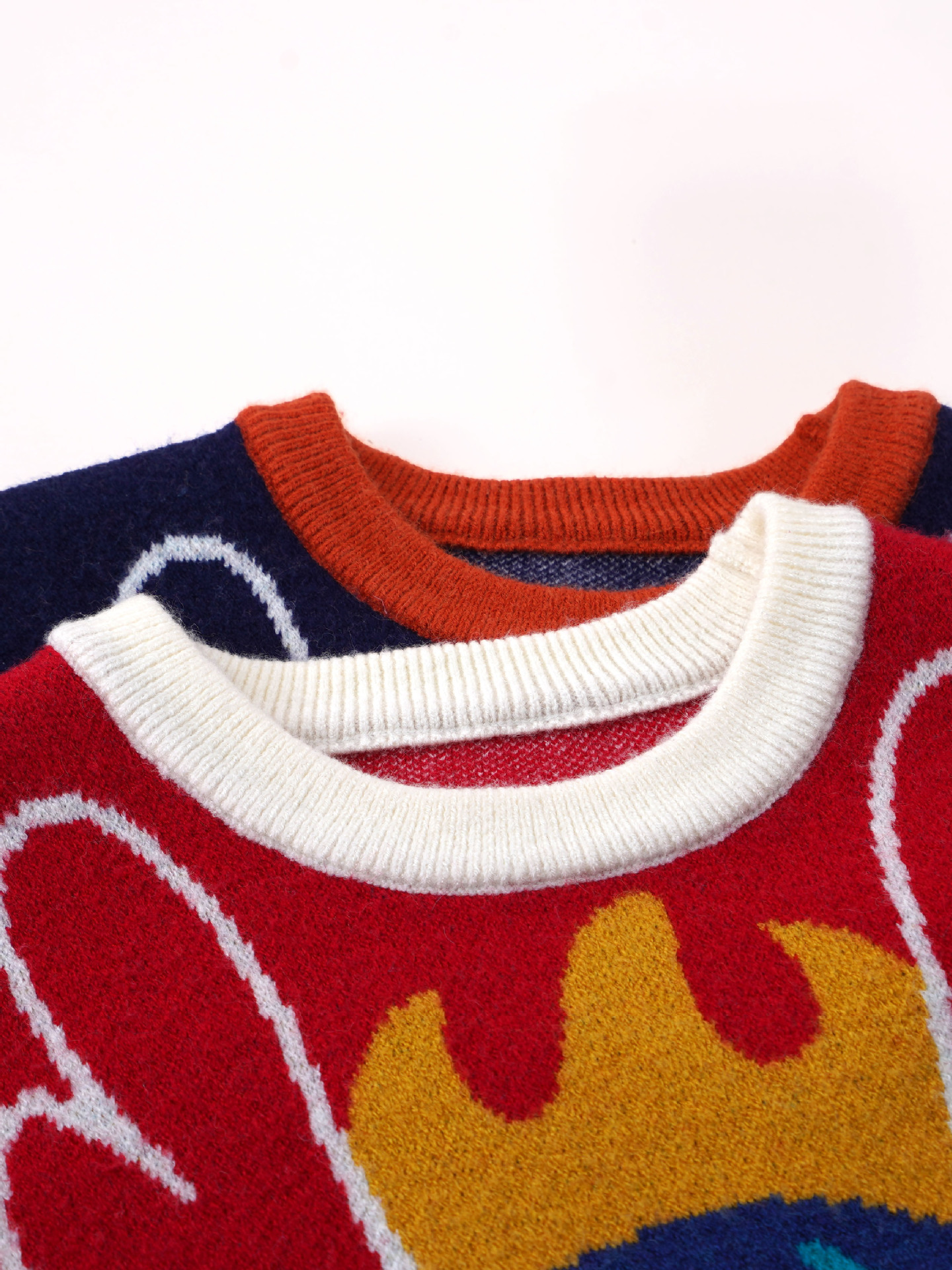 2024 Spring Dragon year sweater Children's National fashion bottoming shirt boys' pullover red vest sweater girls' New Year greeting clothes