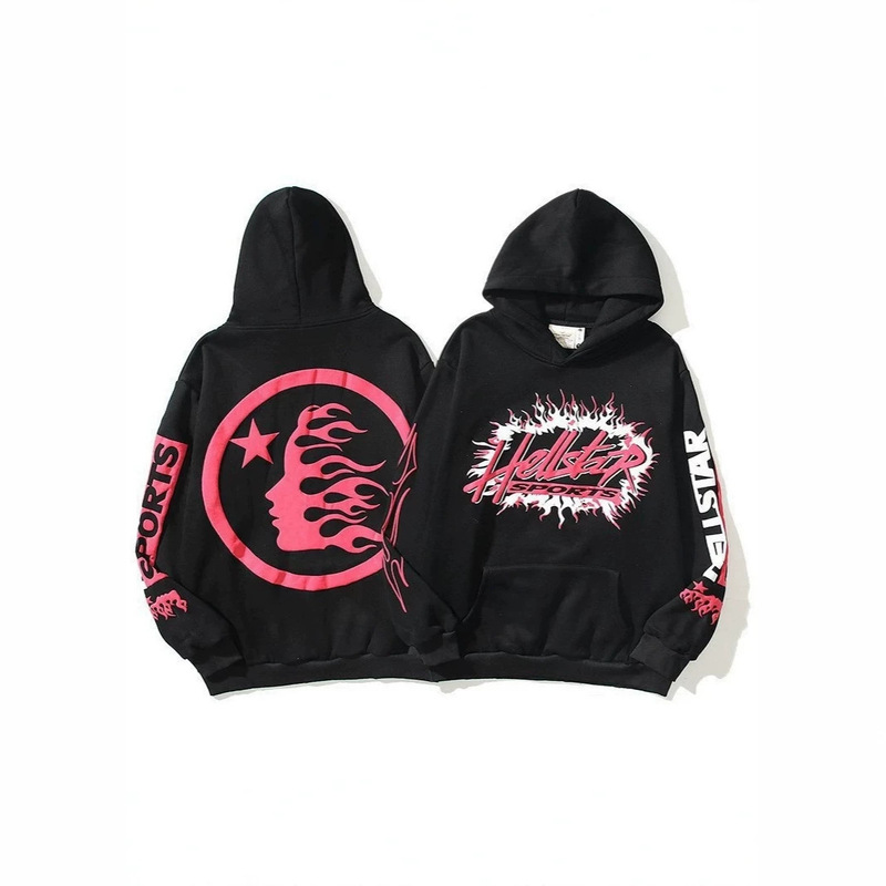 Dark Flame Portrait Print Hooded Sweatshirt, Street Style Cool Letter Print Loose Pullover Hoodie for Men and Women Dark Flame Portrait Print Hooded Sweatshirt, Street Style Cool Letter Print Loose Pullover Hoodie for Men and Women