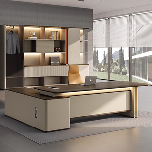 Boss Desk Office Desk Modern Simple President Office File Cabinet Table and Chair Combination High-End Comfortable Executive Desk