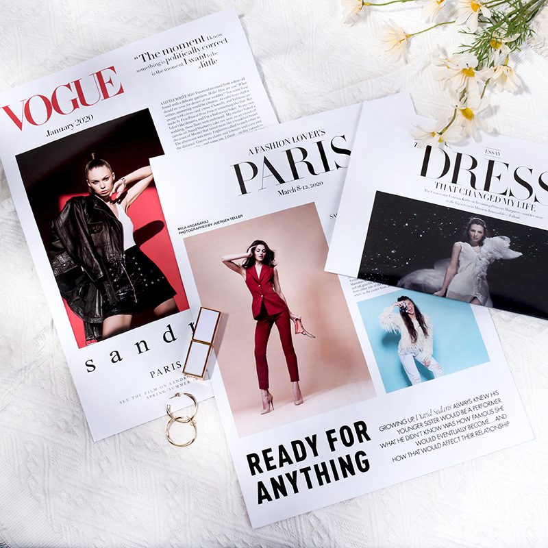 ins fashion big newspaper photo props photography model pose background set decoration magazine style retro poster