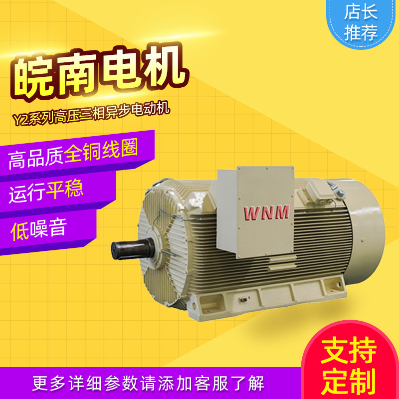 皖南电机Y2系列高压三相异步电动机75kw90kw全铜线圈厂家直供