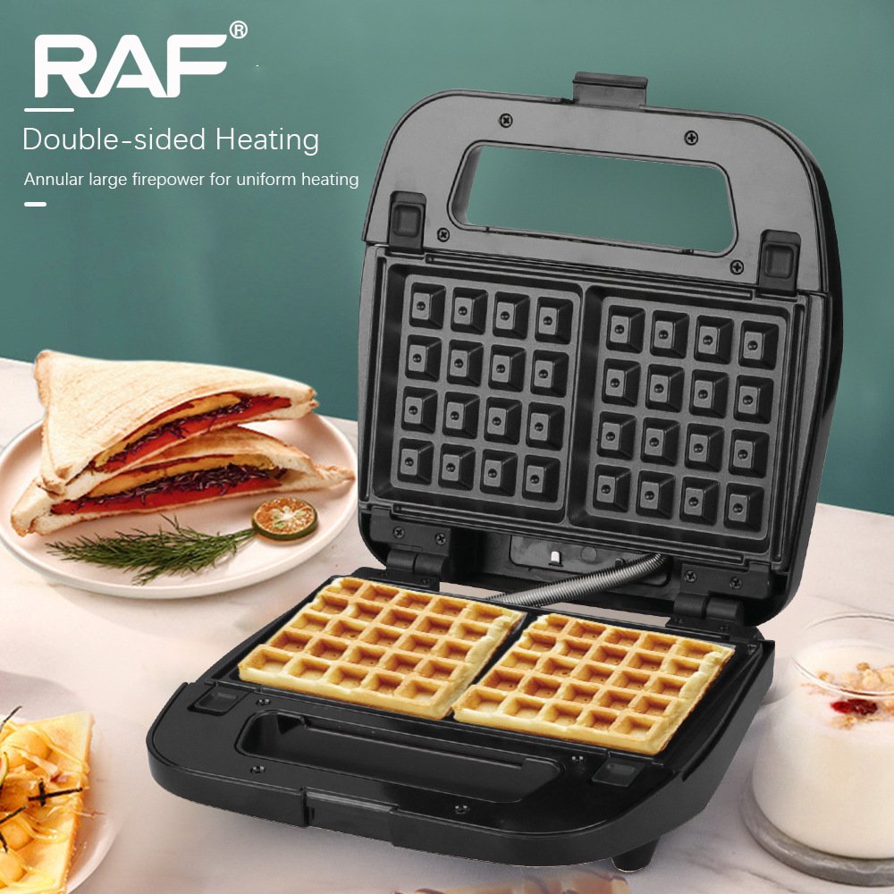 Máquina de desayuno de sándwich para el hogar RAF máquina de pan multifuncional pequeña para el hogar Waffle automático tortilla mágica