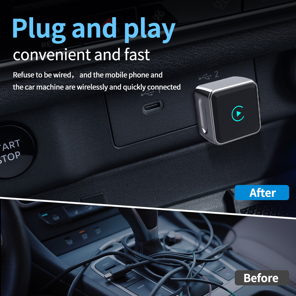 Cross-Border Carplay Box Suitable for Apple and Android, 2-in-1 Wired to Wireless Car Connectivity Smart Box