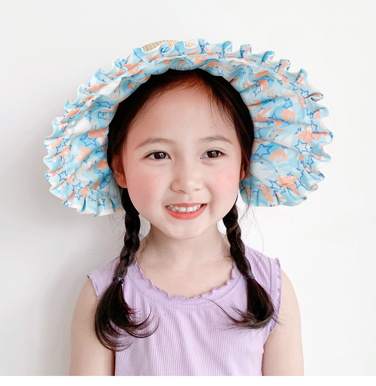 Summer Children's Shell Hat Topless Hat Sun Protection Hat Sun-proof Korean Baby Big Brim Beach Hat display picture 2