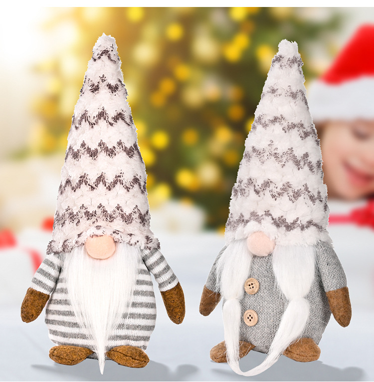 Cross-border New Christmas Decoration Christmas Rudolf Doll Christmas Gray Faceless Doll Standing Posture Doll Ornaments display picture 7