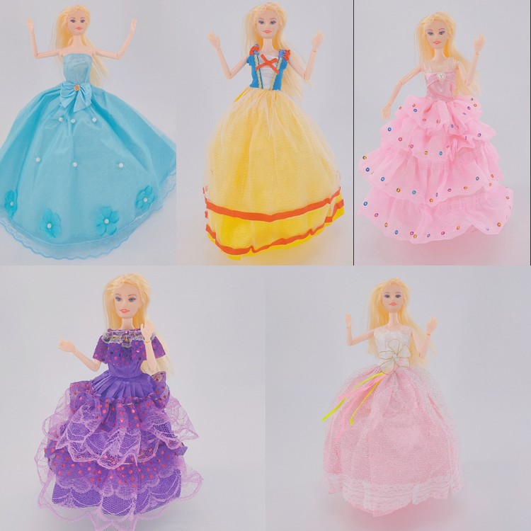 3D Real Eyes Bobby Doll Princess Wedding Dress Dress Up Clothes Gift Box Set Play House Girl Children's Toys