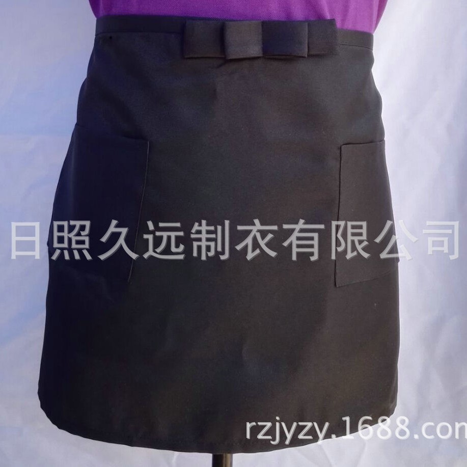 Camarero delantal medio-longitud hotel restaurante cocina Chef negro delantal camarero cintura corta mujeres