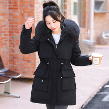 可拆卸派克服棉服2022年新款女中长款修身女秋冬棉衣外套一衣三穿