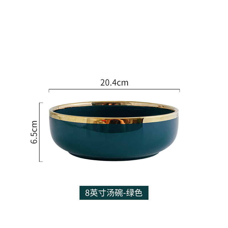 Luz de lujo plato de cerámica vajilla combinación traje plato hogar creativo reunión familia conjunto placa Año Nuevo plato