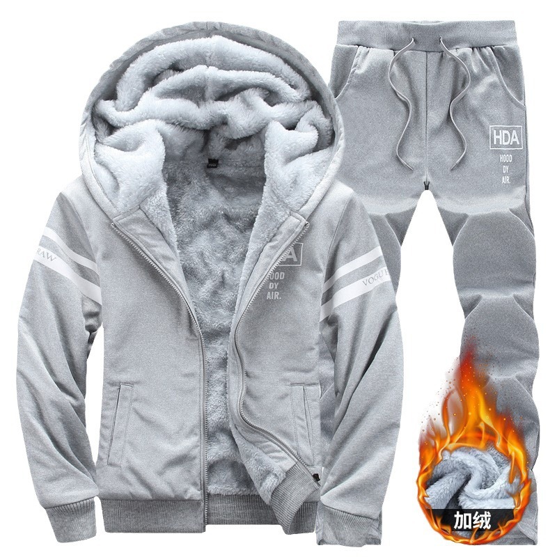Aliexpress transfronterizo hombre otoño invierno juego de deportes de ocio cálido juego de ropa de hombre de invierno más grueso comercio exterior