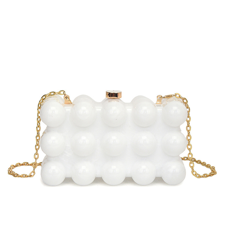 Comercio exterior transfronterizo onda francesa huevo de perla acrílico moda de hombro europeo y americano bolsa de cena acrílico
