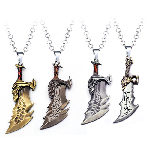 Game Accessories God of War Necklace Kratos Upgrade Version Chain Blade Chaos Blade Pendant Necklace 7 Styles
