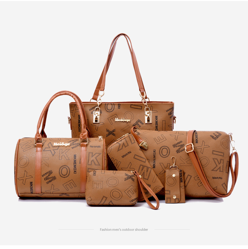Cross-border foreign trade large-capacity new European and American retro mother-and-child bag multi-piece set women's bag, single-shoulder crossbody handbag undefined