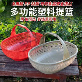 新款纯手工竹编家用手提买菜竹篮竹子竹筐水果鸡蛋篮厨房收纳筐购