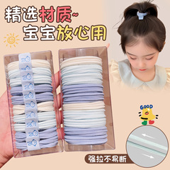 儿童海盐蓝发绳2025新款女童丸子头马尾发绳高弹力不伤发发圈头饰
