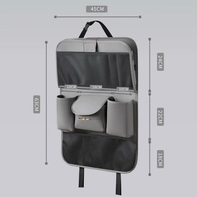 Car Seat Back Storage Bag Chair back anti-kick pad - long-style-with-dining-table-gray-large-size