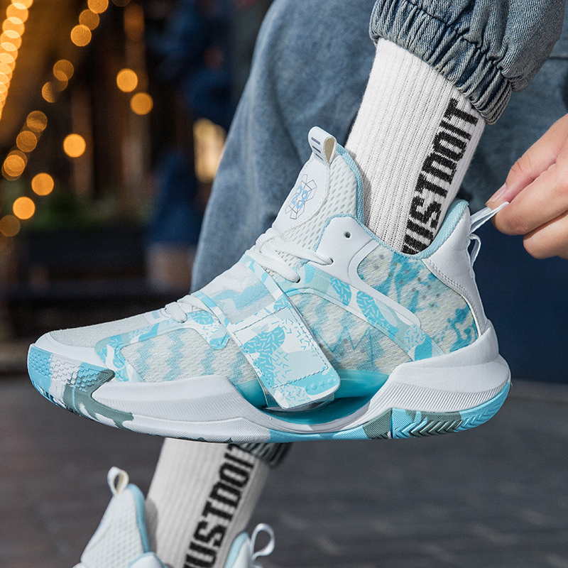 Shuahua 4 Basketball Shoes for Men 5 Non-Slip Wear-Resistant Shock-Absorbing Students and Older Children Spring and Summer Practical Sneakers for Women with Friction and Sound