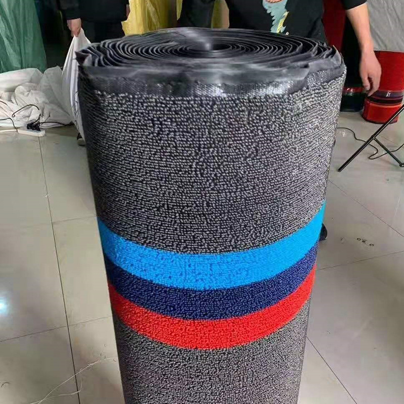 Universal 1.2*9m Universal Car Floor Mat Roll, Anti-Slip, Freely Cut (Car Carpet) - 129m-burr-bottom-black-gray-stripe