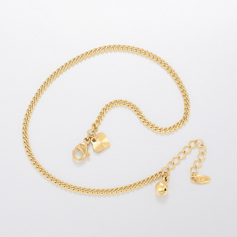 Xuping simple de acero inoxidable en forma de corazón, campana de tobillo con bordas de moda europea y americana, accesorios diarios fáciles de usar