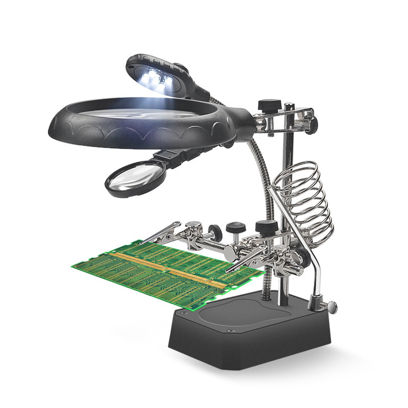 修理補助クリップ LED 拡大鏡ライト付き携帯電話マザーボードデジタル機器修理ツールテーブルハードウェアツール|undefined