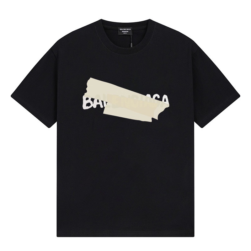 パリハイバージョンBファミリーTシャツ25s春夏新作ヘビーコットンラウンドネック半袖Tカジュアル万能男女同型|undefined