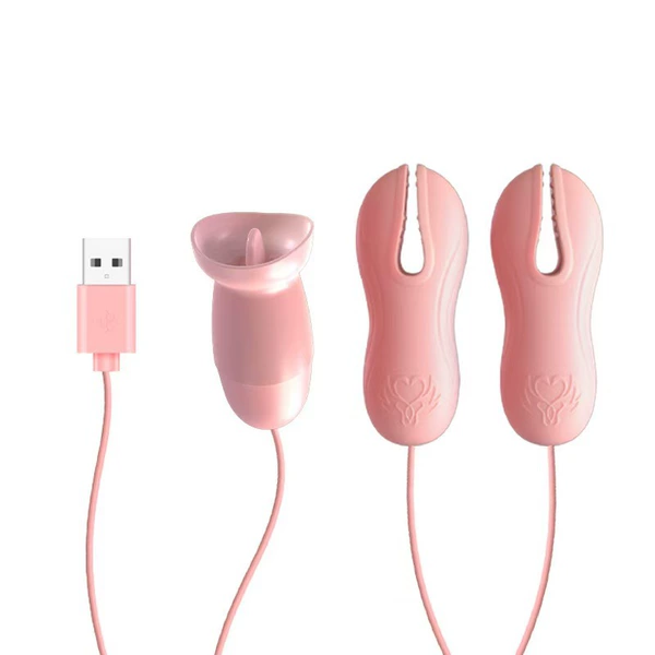 Breast clamp tongue licking vibrator [USB version]