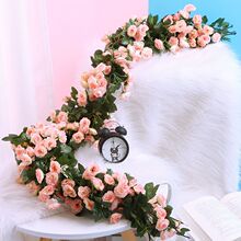 玫瑰花藤 假花藤条吊顶藤椅空调水管道拱门隔断装饰蔷薇陵星
