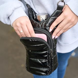 Cross-Border Winter Outdoor down Bottle Cover, Portable Fashionable Shoulder Strap Water Bottle Bag, Hand-Held Cross-Body Insulated Ice Cup Cover