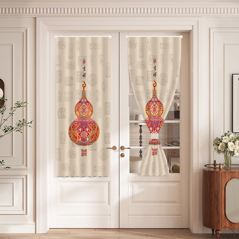 Toilet Bathroom Door Glass Curtain Velcro Anti-Privacy Decorative Curtain Punch-Free Self-Adhesive Curtain