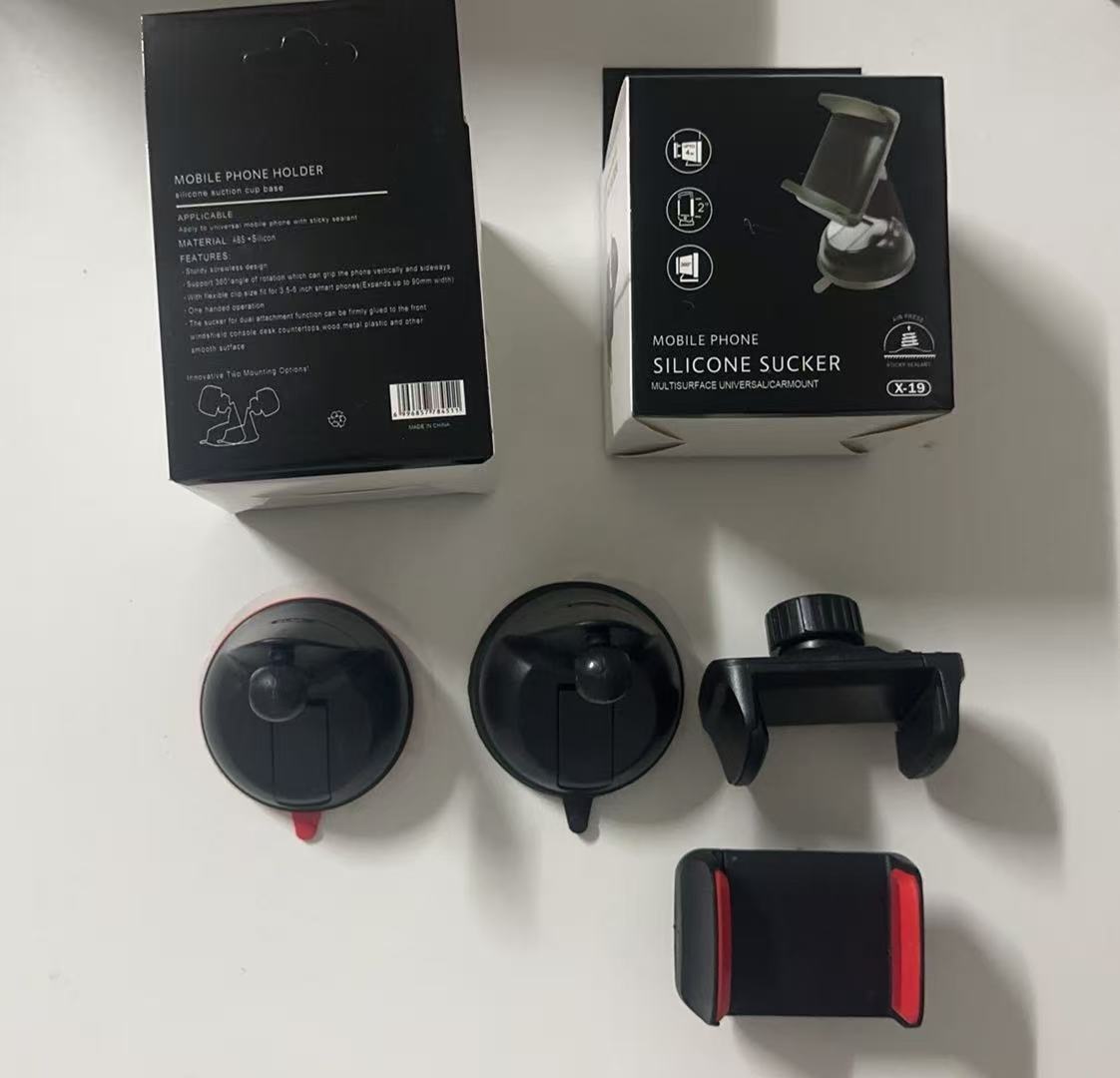 Phone holder, car mount, suction cup, front windshield, dashboard, center console, in-car, car-mounted, navigation stand