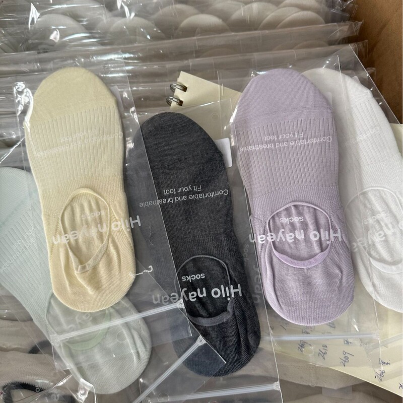 Spring and Summer Nayean Invisible Socks Low-side Boneless Light Color Boat Socks Large Heel Anti-off Women's Socks