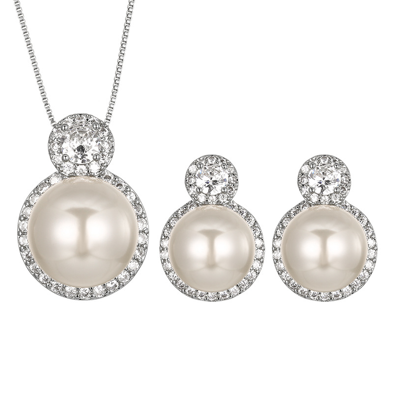 Colar com pingente elegante de pérola e pedra preciosa dourado_voghion.com