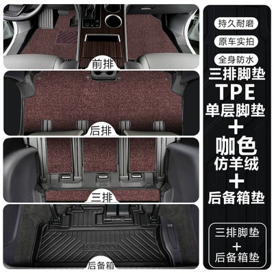 Model Sienna Car Floor Mats: Modelə uyğun ayaqaltı - seine-21-24-models-tpe-floor-mat-upgrade-package-threshold-tpe-floor-mats-brown-imitation-cashmere-carpet-trunk-mat