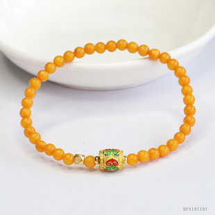 Xinyu Natural Amber Bracelet Full Honey Chicken Oil Yellow Beeswax Bracelet Vintage Jewelry Wholesale HP4101101